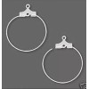 Platinum Beading Hoop, 100 Silver Plated Brass 30mm Round Beading