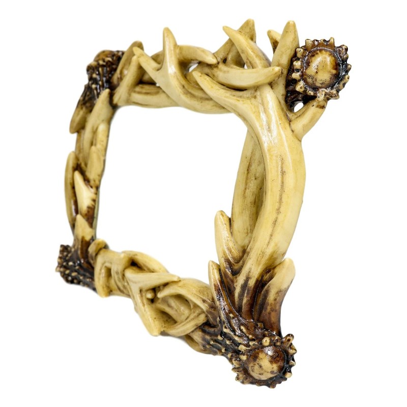 Rustic Intertwined Stag Deer Antlers Picture Frame With Easel Back