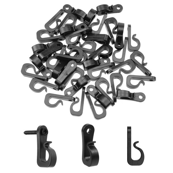 Wealrit 40 PCS Siding Hooks for Hanging Outdoor String Lights,