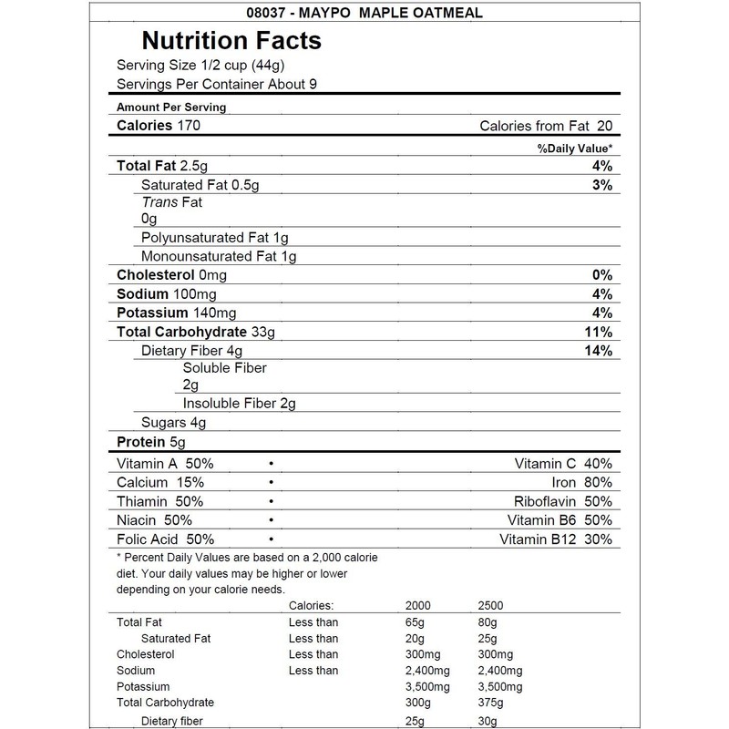 Maypo Oatmeal Inst Maple, 14 OZ (Pack of 6)