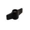 Glass-Filled Nylon Wing Nut, Black, Right Hand Threads, Tapped Through,