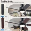 Surtime 52" Ceiling Fans with Lights-Low Profile Ceiling Fan with