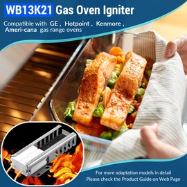 Dreyoo WB13K21 Gas Range Oven Igniter Compatible with GE Hotpoint Kenmore Gas Stove, Flat Oven Igniter with Connector Plug and Nuts, Compatible with Norton-501a IG9998 AP2020569 PS231280 WB13T10045
