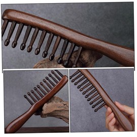 Baluue 4pcs Wooden Wide Tooth Comb for Men Birth Comb Detangling for Curly Straight Hair Scalp Massager