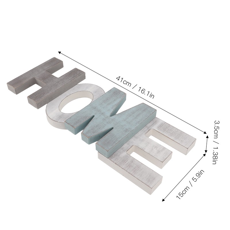 Wood HOME Sign Distressed Retro One Piece Design Exquisite Wooden