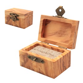 JEWPER Rustic Wooden Engagement Ring Box: Solid Wood Box for Wedding Ring Storage, Proposal and Ceremony for Women and Men
