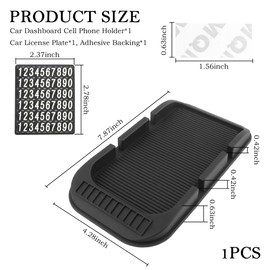 Upgrade Anti Slip Mat for Car Dashboard with Double-Groove for Cell Phone Holder,Sunglass Holder,Car Key Holder,Car Anti-Slip Mat with Number Plate,Car Accessories Car Dashboard Mat