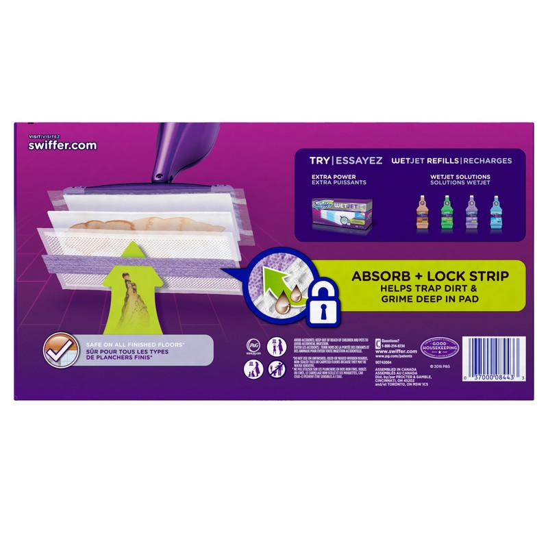 Swiffer Wet Jet Mop Cleaning Pads Refill, Floor Cleaner for