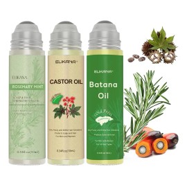 Aceite De Romero Para Cuero Cabelludo, Set De 3 Mini Roller