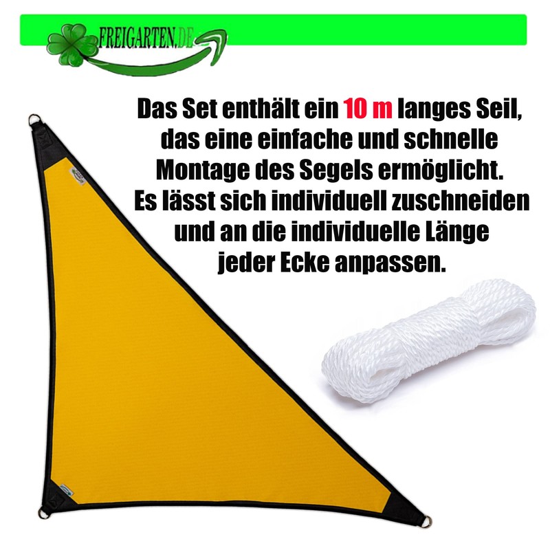 freigarten.de Awning Waterproof Sun Protection 100% Protection from UV Triangular