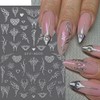 4 Sheets Y2K Butterfly Nail Stickers, Chrome Silver Metal Butterflies