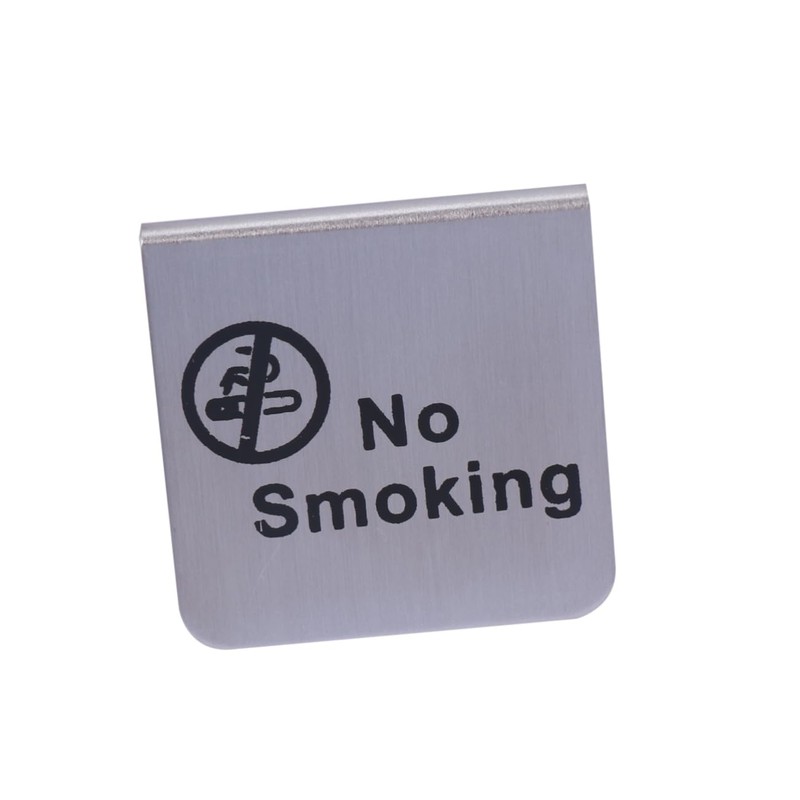 ULTECHNOVO 3pcs Stainless Steel No Smoking Table Tent Sign Double-sided
