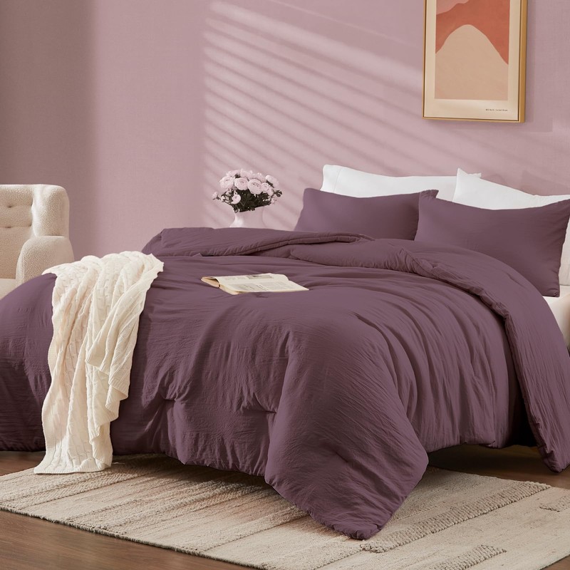 WRENSONGE Full Size Comforter Sets - 3 Pieces Deep Purple
