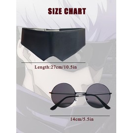 RAINDEWLL Gojo Glasses Blindfold Gojo Satoru Sunglasses Eyewear Mask Anime Cosplay Prop