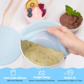 PUREKRA Silicone Lid for Nostalgia Electric Ice Cream Maker, 1 Pack Reusable Cover for Aluminum Canister inside 4 & 6 Quart Nostalgia Electric Ice Cream Maker, Dishwasher, Freezer & Microwave Safe