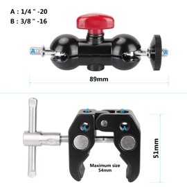 CAMVATE Crab Clamp with 360 Degree Rotating Mini Ball Head for Mini 7",8" Monitor - 1333