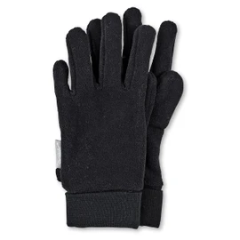 Sterntaler Finger Gloves Unisex Children's Micro Fleece with Elastic Cuff Glove, black