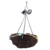 Rattan Birds Parrot Straw Nest Swing Hanging Toy with Bells
