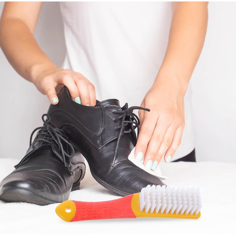 10 Cepillos Limpiadores de Zapatos Mango Ergonómico, Nylon ABS