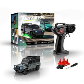 Hotfree 1/64 Mini RC Drift Car, 4WD High-Speed Full-Proportional Remote Control Sports Car with Steering Servo, LED Lights, USB Rechargeable, Desktop Entertainment Toy, Fun Birthday Gift for Kids Boys Portable Exquisite Details:_CV-E87-Black