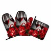 Samgula Red Wine Oven Mitts and Pot Holders Sets Roses