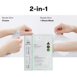 VT COSMETICS 2 Step Mask ReedleShot 300, Cica Reedle, Korean Skincare (1 Sheet Mask + 0.05 oz Cream)