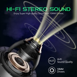 Black Shark Wireless Earbuds, Bluetooth 5.2 LED Light In-Ear Earphones with Charging Case, Premium Sound Noise Cancelling IPX5 Waterproof Auto Pairing Earbuds