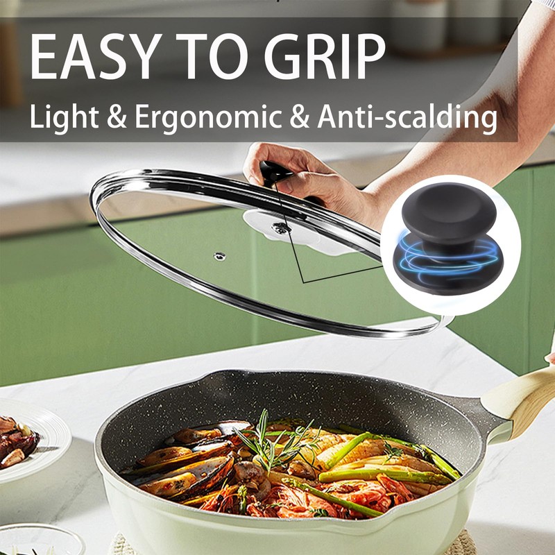 12 inch Tempered Glass Lid for Pots, Frying Pans and