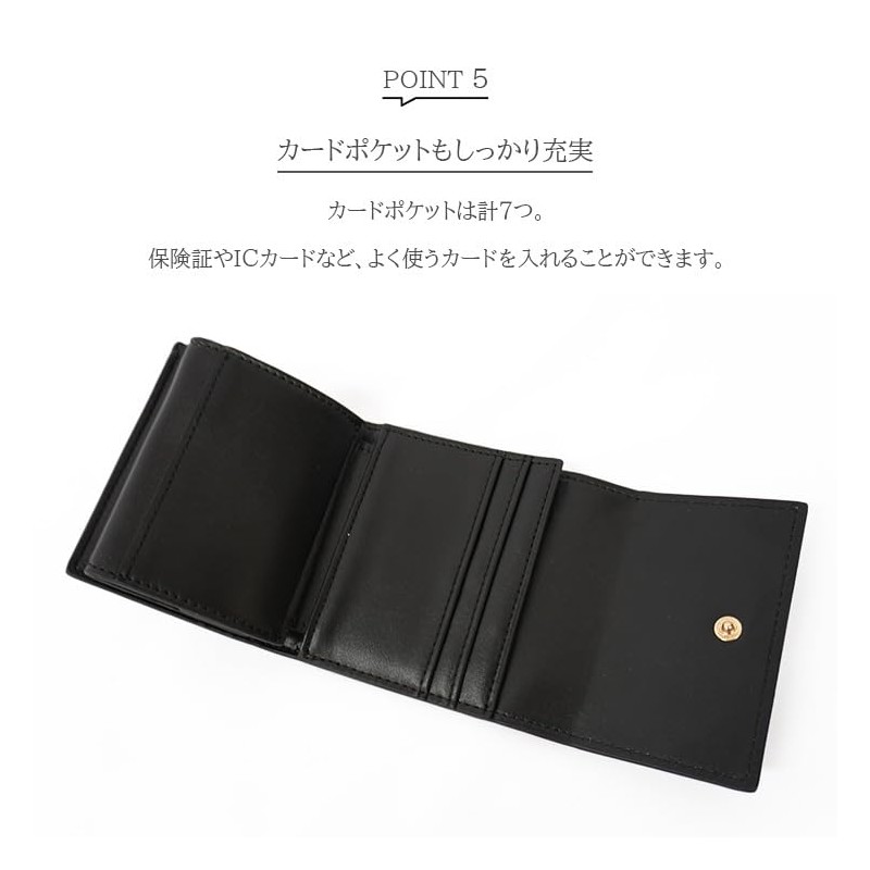 Reborn Company Trifold Wallet Compact Mini Wallet, Women's, Ribbon, Box