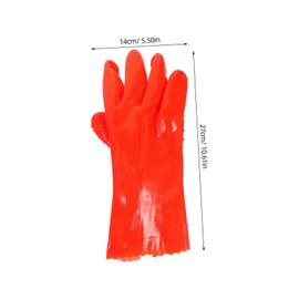 Operitacx 3 Paare Wasserdichte und verschleißfeste Handschuhe Winterarbeitshandschuhe für Herren Ölsichere Handschuhe strapazierfähige Reinigungshandschuhe PVC Orange