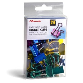 Officemate - Pinzas para carpeta de fácil agarre, metálicas, pequeñas, paquete de 24