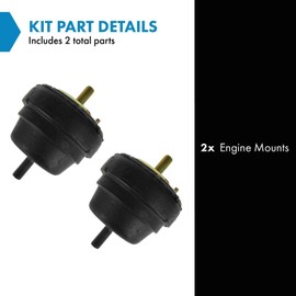 TRQ Engine Mount Set Compatible with 1989-1992 Ford Bronco 1989-1993 F-150 F-250 F-350 1985-1997 Ranger 1994-1997 Mazda B2300