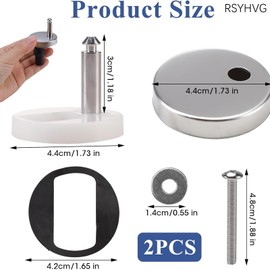 2Pcs Toilet Seat Fixings Kit Quick Release Toilet Seat Fittings, toilet seat hinges replacement Universal Soft Close Hinges Replacement for Toilet Blind Holes Stainless Steel WC Top Fixing Brackets wi