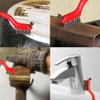 Wire Brush Set 3Pcs, Nylon/Brass/Stainless Steel Bristles with Curved Handle