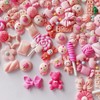 FULUSODO 60pcs Slime Charms Cute Set,Pink Bulk Mixed Resin Charms