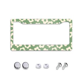Vintage Groovy Flowers License Plate Frames Decorative Metal Personalize Front Car Tag Frames Aluminum License Plate Holder for Standard Us Canada 6 x 12 Inch