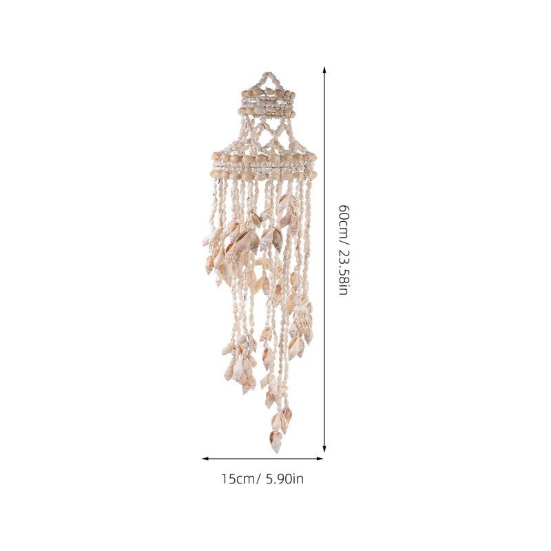Toddmomy Shell Wind Chime Hanging Ornament 24 Inch Nautical Home