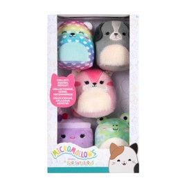 Micromallows Squishmallows Original Plush 5-Pack - Chipmunk, Frog, Bear, Smoothie, Dog