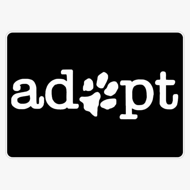 Adopt Pet With Paw Print Sticker Poster Pillows Cases Waterproof