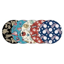 Glucomart Adhesive Patches for Dexcom G7, Libre, Stelo & Instinct – 5-Pack Waterproof CGM Overpatches, Hypoallergenic CGM Tape, Baseball Design