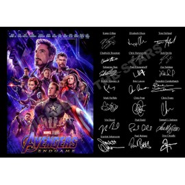 Stunning Quality Avengers Endgame Cast Signed Print (A4 Print 29.7cm x 21cm)