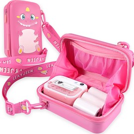 Leayjeen Kids Instant Print Camera Case Compatible with Hangrui/Gofunly/OPERHOO/YORKOO/HiMont/CHRERNA and Kids Camera Print Paper, for Boys and Girls Easter Toys Gift (case only) (Pink)