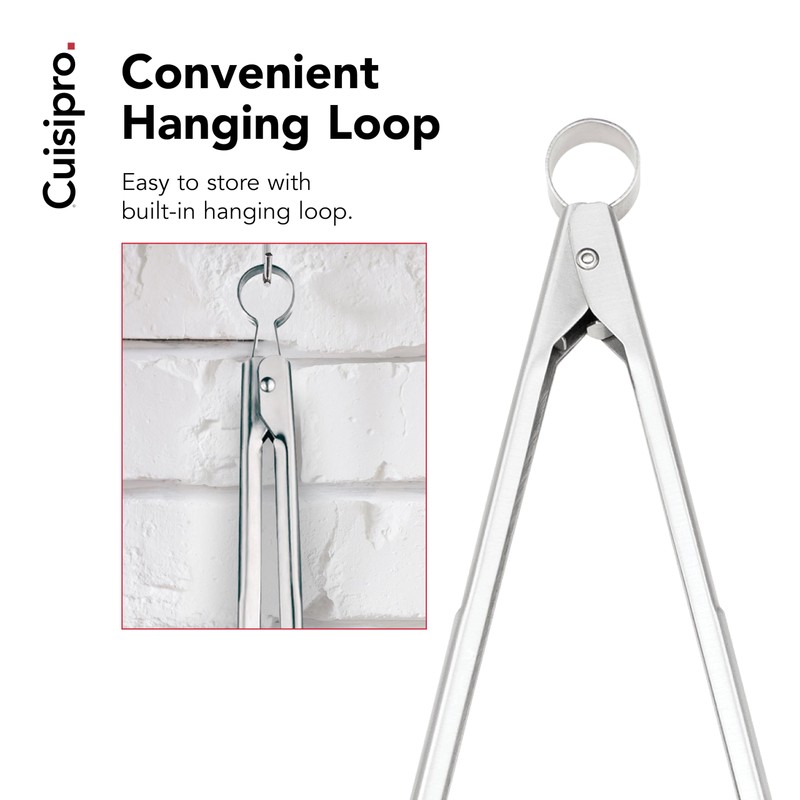 Cuisipro Stainless Steel Wide Grill/Fry Tongs, 12-Inch