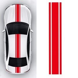 Jewkot 1 PC Bumper Stripe Decal, Car Exterior Graphic Decorative Sticker, 49" x 8.7" Car Modification Decal Accessories, Universal for Most Cars (Red)