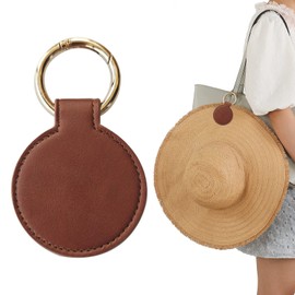 Artomnivera Hat Clip, Magnetic Hat Clip for Travel,Stylish PU Hat Clip Holder Outdoor for Sun Hat, Bag Wide Brim Hat Clip, Hat Holder Bag Hat Clip (Brown)