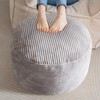 HIGOGOGO Round Stuffed Pouf Ottoman, Corduroy Poufs with Foam Chunk