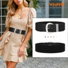 WHIPPY Women Wide Elastic Waist Belt for Dresses Fashion Silver