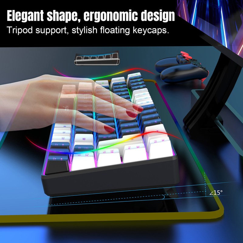 HXSJ V200 Wired K68 RGB Streamer Mini Gaming Keyboard 19-Key