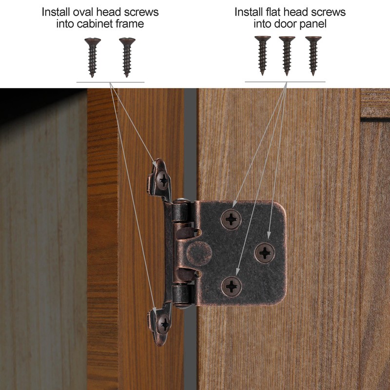 Vallecloud 4 Pack (2 Pair) Antique Copper Self Closing Cabinet