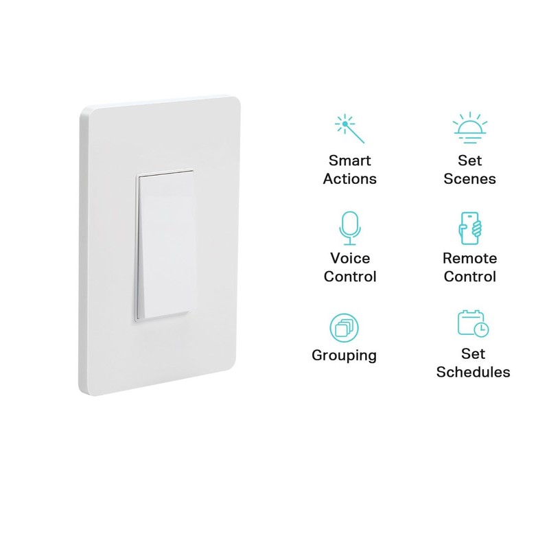 Smart WiFi Light Switch, Single Push Button, No Neutral Wire